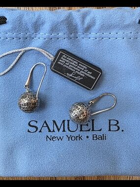 Samuel B. Sterling Silver Filigree Drop Earrings - Silver